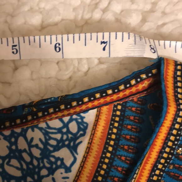 NWT California Woman Dashiki, Size: Free Size, Color: Dark Turquoise & Orange - Picture 11 of 12